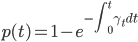 p(t) = 1 - e^{-\int_0^t \gamma_t dt}